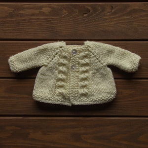 Waldorf ** Inspired Doll Cream Cardigan for 16 - 14 inch Dolls | Hand Knitted Wool Doll Cardigans