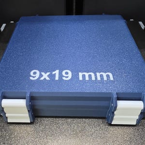 9mm Ammo Storage Case | 100 Rounds | Removable Tray & Locking Clips | 3D Printed