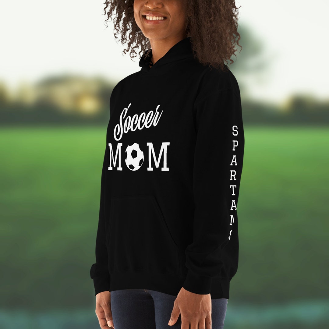 Soccer Mom Hoodie With Custom Name on Sleeve Mother's Etsy