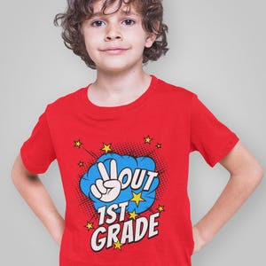 Peace Out 1st Grade PNG Last Day of School First Grader Student Graduation Teacher Digital Download Superhero Comic End Of Year Printable