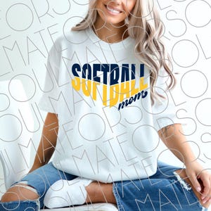 Softball Mom SVG, Softball Mom PNG, Gold Navy Retro Sports Game Day Softball Sublimation Shirt Png,  Instant Digital Download Mom Clipart