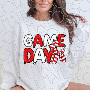 Balloon Dog Game Day PNG, Retro Game Day Red White Png, Sports Football Basketball Soccer Baseball Cutecore Spirit Wear Digital Download