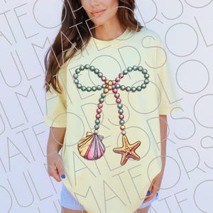 Coquette Pearl Bow Seashell Summer Png, Starfish Clam Shell Sublimation ...