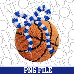 May include: An orange basketball with black lines and a blue and white striped bow. The text "PNG FILE" is displayed in a blue banner at the bottom of the image.