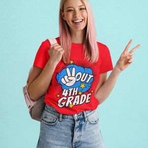 Peace Out 4th Grade PNG File Last Day of School 4th Grader Student Graduation Teacher Digital Download Superhero Comic End Of Year Printable
