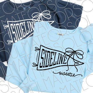 Sideline Sweetie SVG PNG – Game Day Pennant with Bow – Girly Sports Fan SVG for Cricut – Coquette Football or Cheer Design – Bonus Included