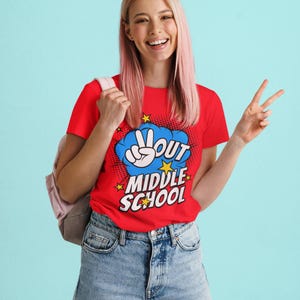 Peace Out Middle School PNG File Last Day of Middle School Student Graduation Teacher Digital Download Superhero Comic End Of Year Printable