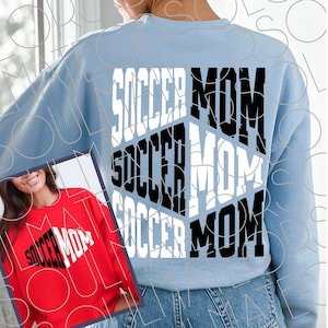 Soccer Mom Svg, Soccer Mom Png, Game Day SVG, Soccer Game Day PNG,  Front Back Retro Soccer Black White Gameday Vibes SVG Sublimation Bundle