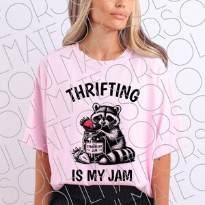 Thrifting Is My Jam PNG, Funny Raccoon Thrift Shirt Design, Vintage Animal Sublimation for Resellers and Secondhand Fans
