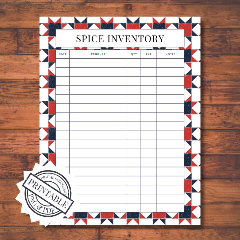 Kitchen Inventory Printable Bundle PDF Pantry, Spice, Freezer & Fridge ...