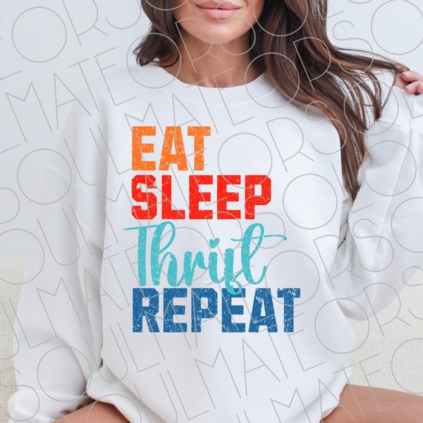 Thrifter Png, Retro Thrifting Png, Eat Sleep Thrift Repeat Sublimation Digital Download, Vintage Hunter Clipart, Thrift Shopper Shirt Png