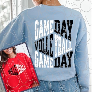 Volleyball Svg, Volleyball Png, Vintage Volleyball Game Day PNG, Retro Front Back Sublimation Files, Game Day Svg, Gameday Vibes SVG Bundle