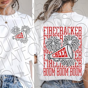 Cheerleading PNG Bundle, Front Back Black Red Retro Cheer Sublimation Designs, Cheerleader Coach Mom  Squad Captain Pom Pom Digital Download