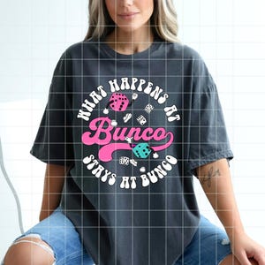 Bunco PNG File Digital Download,Groovy Bunco Printable For Women Who Play Bunco,Retro Dice PNG,Bunco Ladies Shirt Design For Game Night
