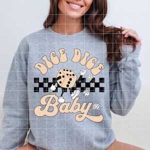 Bunco PNG File Digital Download,Groovy Bunco Printable For Women Who Play Bunco,Dice Dice Baby PNG, Bunco Ladies Shirt Design For Game Night