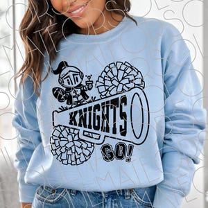 Knights Cheer SVG, Knights Football Cheer PNG, Knights Svg, Knights Png, Cheerleader Svg, Cheer Mom Png Cheerleading School Mascot Design