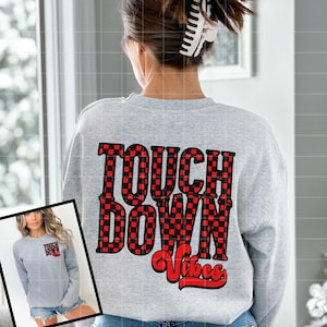 Touchdown Season Png, Retro Touchdown Svg For Football Season, Red Black Team Colors Game day SVG PNG, Retro Game Day Vibes, Touchdown Vibes