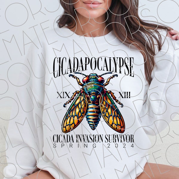 Cicadas Png, Cicadapocalypse Spring Invasion Double Brood Emergence Convergence Shirt Sublimation Png, Brood XIX Brood XIII Cicada Insects