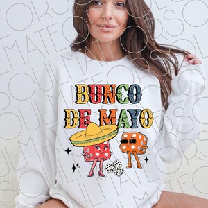Bunco PNG File Digital Download, Cinco de Mayo Bunco Printable For Women Who Play Bunco, Ladies Shirt Design For May Bunco Theme Game Night