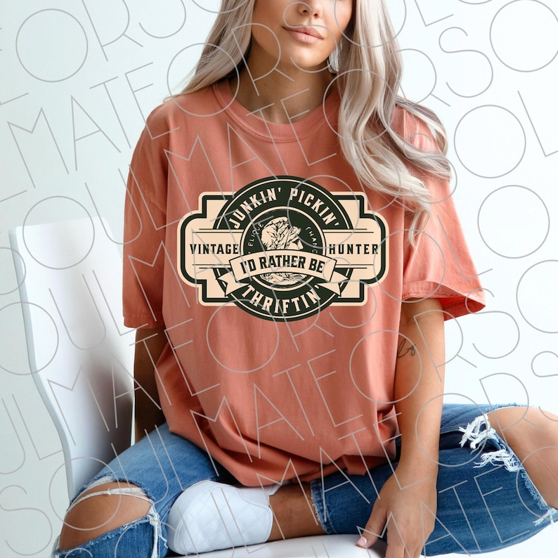 Antiquing Png, Retro Thrifting Png, Junkin Pickin Thriftin Sublimation Digital Download, Vintage Antiques Clipart, Thrift Shopper Shirt Png imagen 4