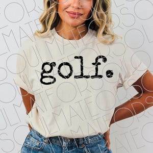 Golf Png, Retro Vintage Typewriter Golfer Sublimation, Minimalist Distressed Typography For Men Women Who Play Golf Instant Digital Download