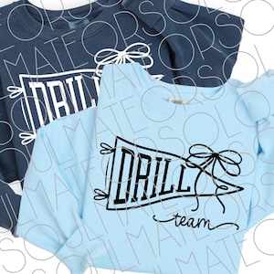 Drill Team SVG PNG, Girly Pennant & Bow Coquette Cut File and Sublimation Design Digital Download