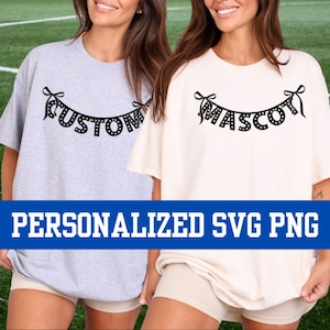 Custom Game Day SVG PNG, Personalized Team Mascot Coquette Bow Cheer, Basketball, Football, Baseball SVG, Sublimation Girly Digital Download