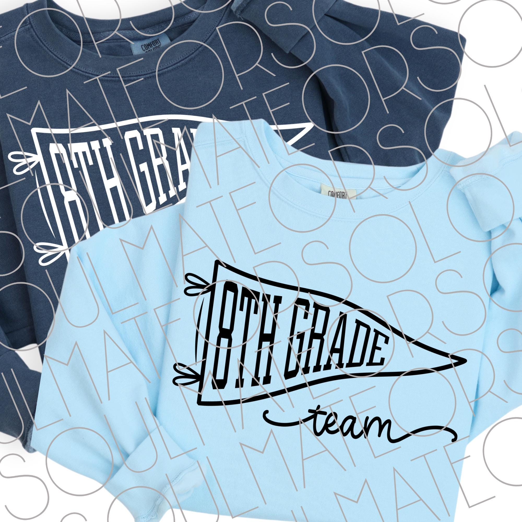 Eighth Grade Team SVG PNG – Back to School Teacher Shirt Design – Pennant Style 8th Grade Graphic for Cricut, Male or Female Educator