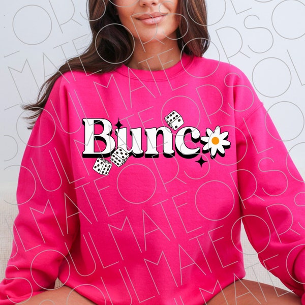 Bunco PNG File Digital Download Spring Bunco Printable PNG Retro Groovy Bunco Dice PNG, Boho Bunco Ladies Shirt Design Png For Game Night