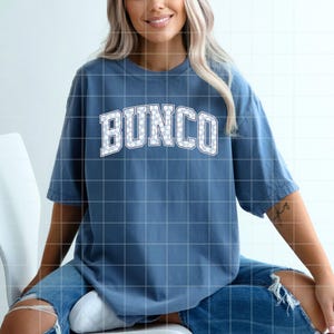 Varsity Bunco PNG File Instant Download, Bunco Printable PNG Retro Floral Bunco PNG, College Letters Bunco Shirt Design For Game Night Png