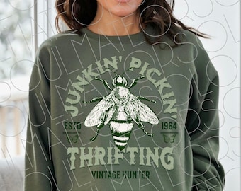 Thrifter Png, Retro Thrifting Png, Distressed Antiquers Sublimation Digital Download, Vintage Antiques Shirt Clipart, Junkin Pickin Thriftin