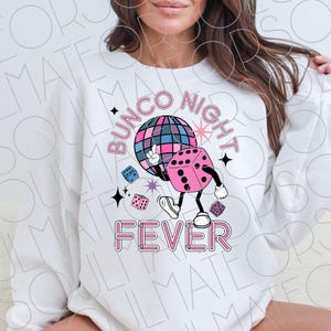 Bunco PNG File Digital Download Disco Bunco Printable PNG Retro Bunco Dice PNG, Bunco Ladies Shirt Design For Game Night, Bunco Night Fever