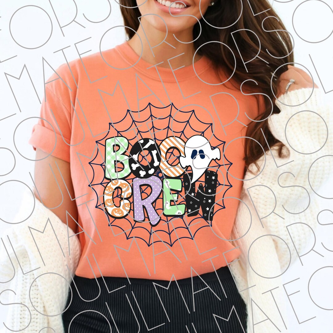 Boo Crew PNG – Halloween Shirt Design – Cute Ghost Sublimation PNG ...