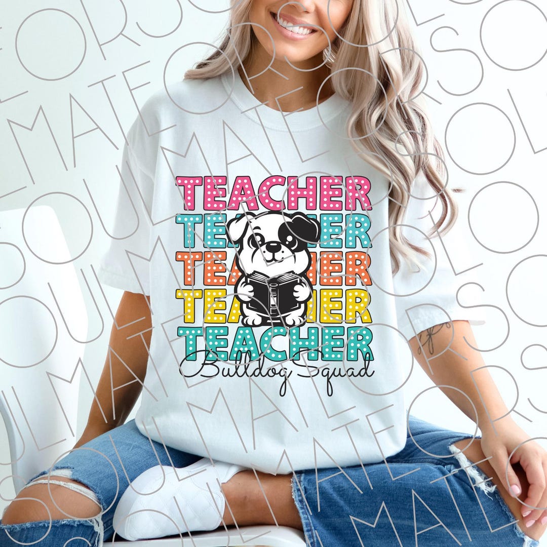 Bulldog Teacher PNG | Cute Mascot School Team Shirt Design | Back to ...