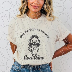 Soccer SVG, Soccer PNG, Cute Christian Soccer Jesus Game Day Svg, Retro Sports Soccer Mom Shirt Png Gameday Digital Product Sublimation