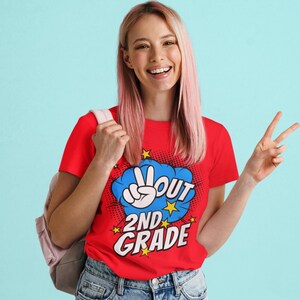Peace Out 2nd Grade PNG File Last Day of School 2nd Grade Student Graduation Teacher Digital Download Superhero Comic End Of Year Printable