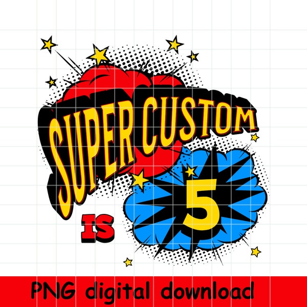 Custom Name Superhero Birthday Boy PNG File, Personalized PNG, Hero Name Printable Clipart, Superhero Boy Name,Custom Comic Book Super hero