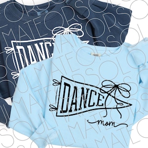 Dance Mom SVG PNG – Retro Game Day Pennant with Bow – Girly Dance Team Graphic for Cricut – Spirit Wear Design File – Bonus Game Day Babe