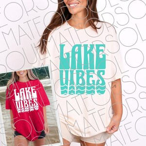Summer SVG| Lake Vibes SVG PNG Bundle | Coquette Retro Beachy Lake Shirt Digital Download Sublimation Designs, Lake Life Days, Beach Clipart