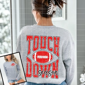 Touchdown Season Png Svg, Game Day Varsity Svg Png, Retro Sports Png Svg,Front Back Football Png Svg Red White And Black Gameday Vibes SVG