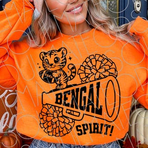 Bengal Cheer SVG, Bengal Football Cheer PNG, Bengal Svg, Bengal Png, Cheerleader Svg, Cheer Mom Png Cheerleading School Mascot Design