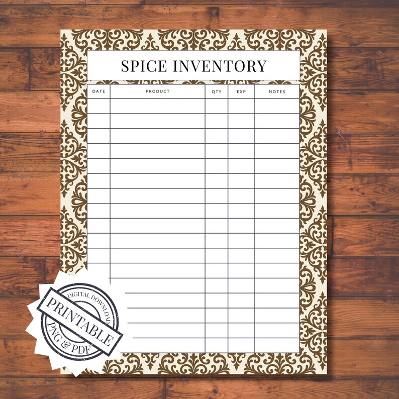 Kitchen Inventory Printable Bundle PDF Pantry, Spice, Freezer & Fridge ...