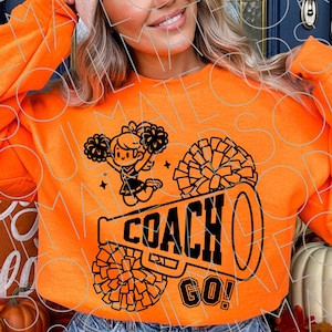 Cheer Coach Svg, Cheer Coach Png, Cheer SVG, Cute Pom Pom Coach SVG, Cheerleader Svg, Cheerleading Svg, Cheer Clipart Digital Download
