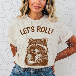 Bunco PNG File Digital Download Racoon Bunco Printable PNG Retro Bunco Dice PNG, Let&#39;s Roll Bunco Ladies Shirt Design For Game Night