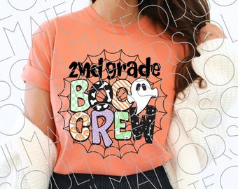 2nd Grade Boo Crew PNG: Halloween Ghost Sublimation Design (Digital Download