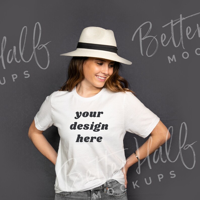 Bella Canvas 3001 White Shirt Model Mockup White Tshirt | Etsy