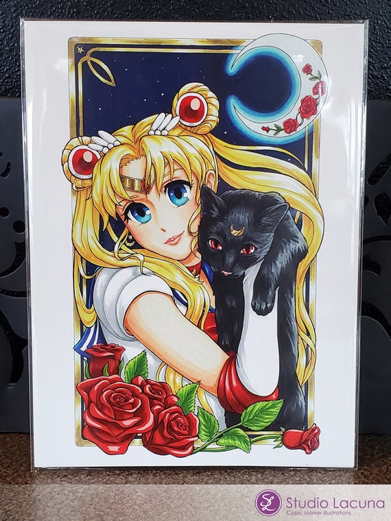 Drawings Of Sailor Moon In Black Marker