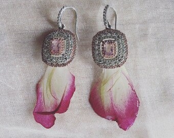 Boucles strass et pivoine