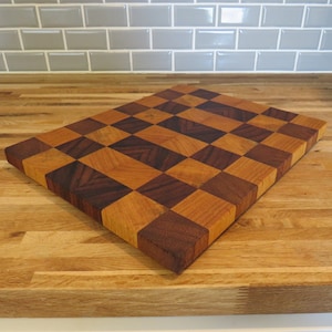 Guanacaste/Mimosa End Grain Exotic Hardwood Butcher Block - 13.75” x 11” x 1.25”