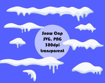 Snow Cap Clipart - 8 elements - snow - ice - winter - dew - snow caps collection - melt stickers - digital instant download